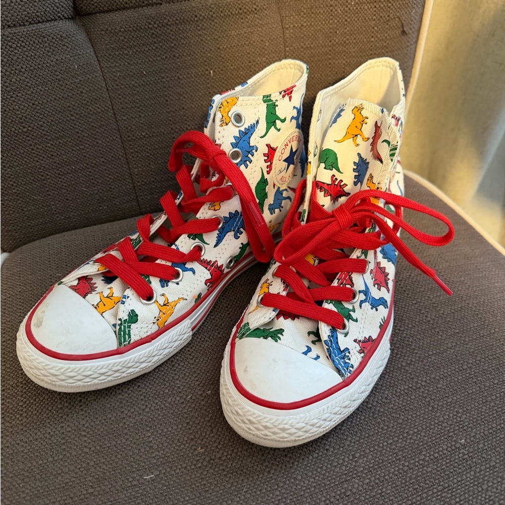 Converse Kids Shoes with Colorful Dinosaur Print